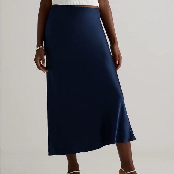 NWT - Quince Washable Silk Maxi Skirt – Large – Navy - Picture 2 of 4